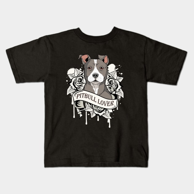 Awesome Pitbull Gift Print Pit Bull Lover Product Kids T-Shirt by Linco
